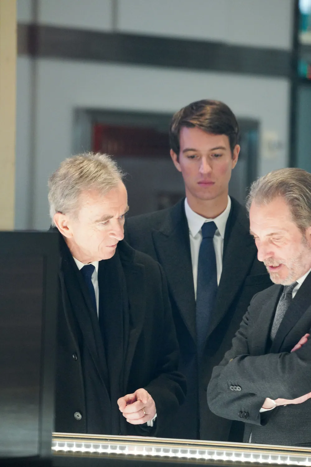 Bernard Arnault, Alexandre Arnault, and Tiffany CEO Alessandro Bogliolo