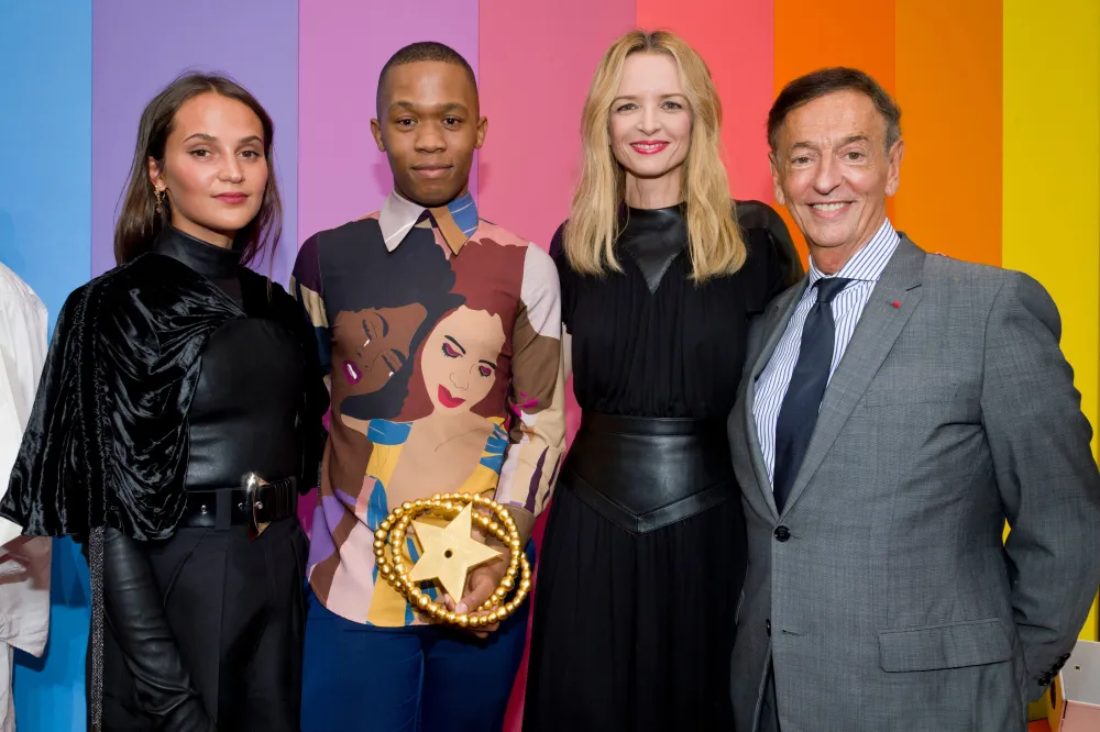 Alicia Vikander, Thebe Magugu, Delphine Arnault and Jean-Paul ClaverieLVMH Young Fashion Designer Prize, Paris, France - 04 Sep 2019