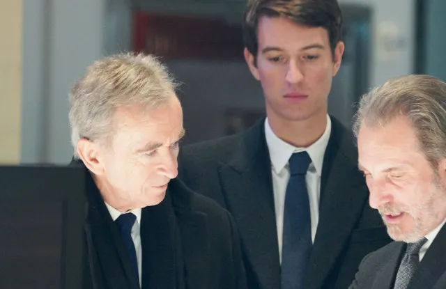 Bernard Arnault, Alexandre Arnault, and Tiffany CEO Alessandro Bogliolo